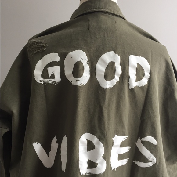 Mustard Seed Jackets & Coats Nwt Good Vibes Only Coat By Mustard